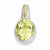 Sterling Silver w/ Flash Gold-plate Accent Lemon Quartz pendant, Classy Pendants for Necklace