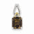 Sterling Silver w/ Flash Gold-plate Accent Smokey Quartz pendant, Classy Pendants for Necklace