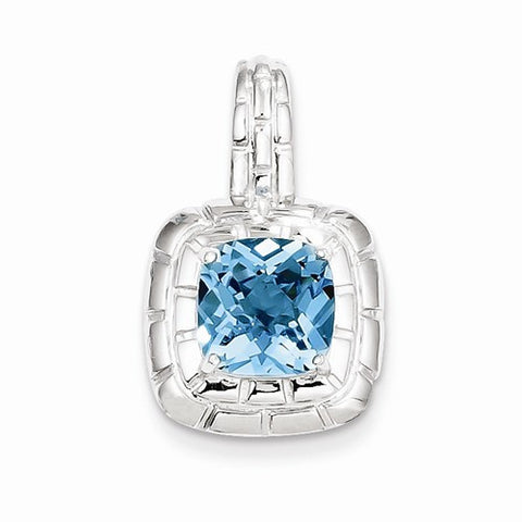 Sterling Silver Blue Topaz Pendant, Adorable Pendants for Necklace