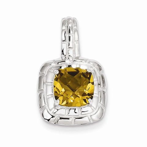 Sterling Silver Whiskey Quartz Pendant, Exquisite Pendants for Necklace