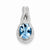 Sterling Silver Blue Topaz Pendant, Pretty Pendants for Necklace