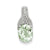 Sterling Silver Green Quartz and Diamond Pendant, Alluring Pendants for Necklace