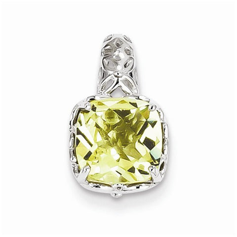 Sterling Silver Lemon Quartz Pendant, Pretty Pendants for Necklace