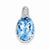Sterling Silver Blue Topaz Pendant, Alluring Pendants for Necklace