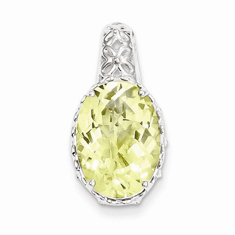 Sterling Silver Lemon Quartz Pendant, Appealing Pendants for Necklace