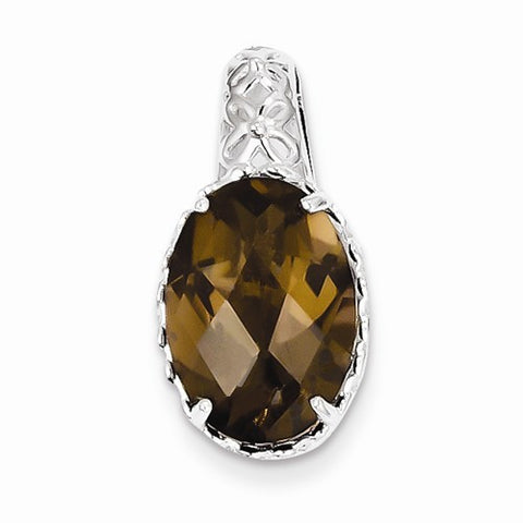 Sterling Silver Smokey Quartz Pendant, Adorable Pendants for Necklace