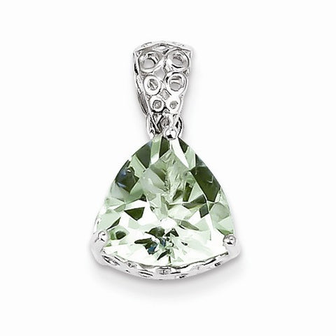 Sterling Silver Green Quartz Pendant, Beautiful Pendants for Necklace