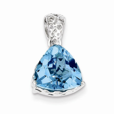 Sterling Silver Blue Topaz pendant, Exquisite Pendants for Necklace