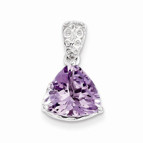 Sterling Silver Pink Quartz Pendant, Pretty Pendants for Necklace