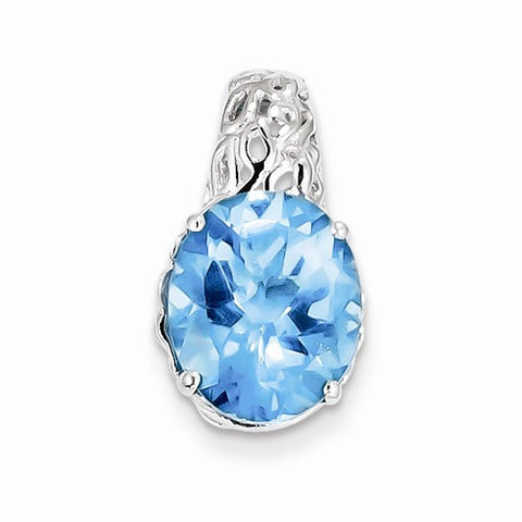 Sterling Silver Blue Topaz pendant, Classy Pendants for Necklace