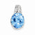 Sterling Silver Blue Topaz pendant, Classy Pendants for Necklace