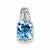 Sterling Silver Blue Topaz Pendant, Stylish Pendants for Necklace
