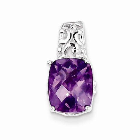 Sterling Silver Amethyst Pendant, Dazzling Pendants for Necklace