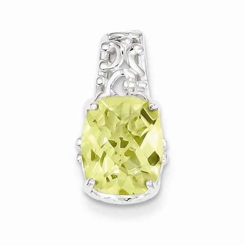 Sterling Silver Lemon Quartz Pendant, Exquisite Pendants for Necklace