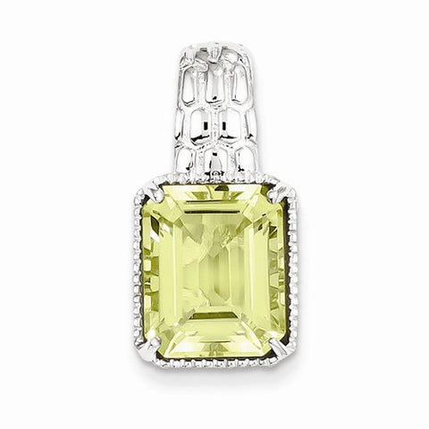 Sterling Silver Lemon Quartz Pendant, Stylish Pendants for Necklace