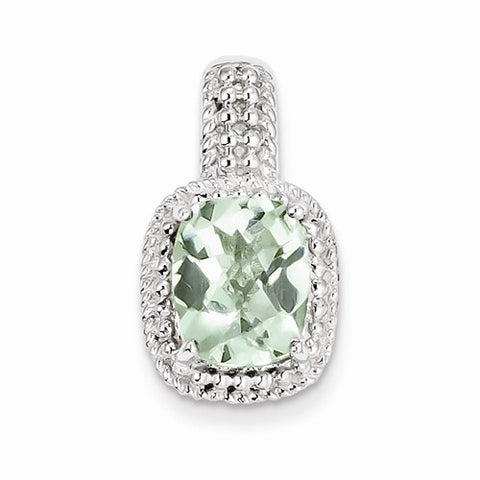 Sterling Silver Green Quartz Pendant, Appealing Pendants for Necklace