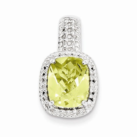 Sterling Silver Lemon Quartz Pendant, Dazzling Pendants for Necklace