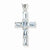 Sterling Silver Rhodium Plated Aquamarine Cross Pendant, Pendants for Necklace
