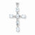 Sterling Silver Rhodium Plated Diamond & Aquamarine Cross Pendant, Pendants for Necklace