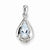 Sterling Silver Rhodium Plated Diamond and Aquamarine pendant, Charm