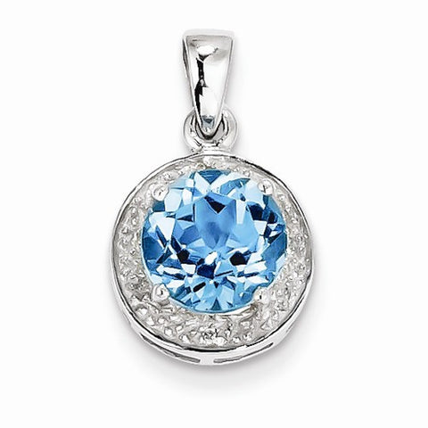 Sterling Silver Rhodium Plated Diamond & Light Swiss BT pendant, Dazzling Pendants for Necklace
