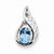 Sterling Silver Rhodium Plated Diamond and Light Swiss BT pendant, Beautiful Pendants for Necklace