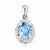 Sterling Silver Rhodium Plated Diamond & Light Swiss BT Oval Pendant, Pendants for Necklace