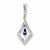 Sterling Silver Rhodium Plated Diamond and Tanzanite pendant, Stylish Pendants for Necklace