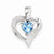 Sterling Silver Rhodium Plated Diamond & Lt Swiss BT Heart pendant, Classy Pendants for Necklace