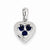 Sterling Silver Rhodium Plated Diamond and Sapphire Heart Pendant, Pendants for Necklace