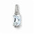 Sterling Silver Rhodium Plated Diamond & Aquamarine pendant, Alluring Pendants for Necklace