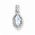 Sterling Silver Diamond and Aquamarine Pendant, Pendants for Necklace
