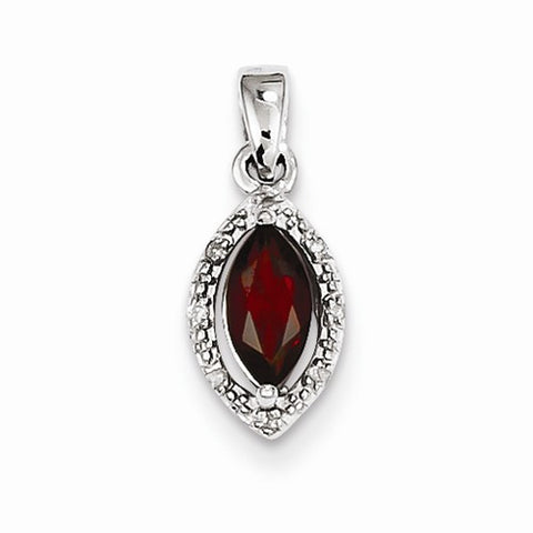 Sterling Silver Diamond and Garnet pendant, Adorable Pendants for Necklace