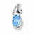 Sterling Silver Rhodium Plated Dia. & Sky Blue Topaz Oval pendant, Delightful Pendants for Necklace