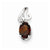 Sterling Silver Rhodium Plated Diamond & Garnet Oval pendant, Fine Pendants for Necklace