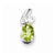 Sterling Silver Rhodium Plated Diamond & Peridot Oval pendant, Pendants for Necklace