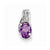Sterling Silver Rhodium Plated Diamond & Amethyst Oval pendant, Gorgeous Pendants for Necklace