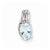 Sterling Silver Rhodium Plated Dia. & Aquamarine Oval pendant, Lovely Pendants for Necklace