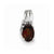 Sterling Silver Rhodium Plated Diamond & Garnet Oval pendant, Alluring Pendants for Necklace
