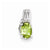 Sterling Silver Rhodium Plated Diamond & Peridot Oval pendant, Appealing Pendants for Necklace