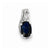 Sterling Silver Rhodium Plated Diamond & Sapphire Oval pendant, Charm