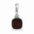 Sterling Silver Rhodium Plated Diamond Garnet Cushion Pendant, Pendants for Necklace