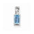 Sterling Silver Rhodium Plated Sky Blue Topaz Rectangle Pendant, Pendants for Necklace