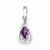 Sterling Silver Rhodium Plated Diamond & Amethyst Oval pendant, Adorable Pendants for Necklace