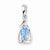 Sterling Silver Rhodium Plated Dia. & Sky Blue Topaz Oval pendant, Beautiful Pendants for Necklace