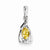 Sterling Silver Rhodium Plated Diamond & Citrine Oval pendant, Delightful Pendants for Necklace