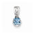 Sterling Silver Rhodium Plated Diamond & Sky Blue Topaz pendant, Lovely Pendants for Necklace
