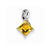 Sterling Silver Rhodium Plated Diamond and Citrine Pendant, Pendants for Necklace