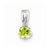 Sterling Silver Rhodium Plated Diamond and Peridot Pendant, Pendants for Necklace