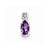 Sterling Silver Rhodium Plated Diamond & Amethyst Oval pendant, Stylish Pendants for Necklace
